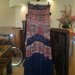 Ecoté floral maxi boho skirt